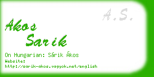 akos sarik business card